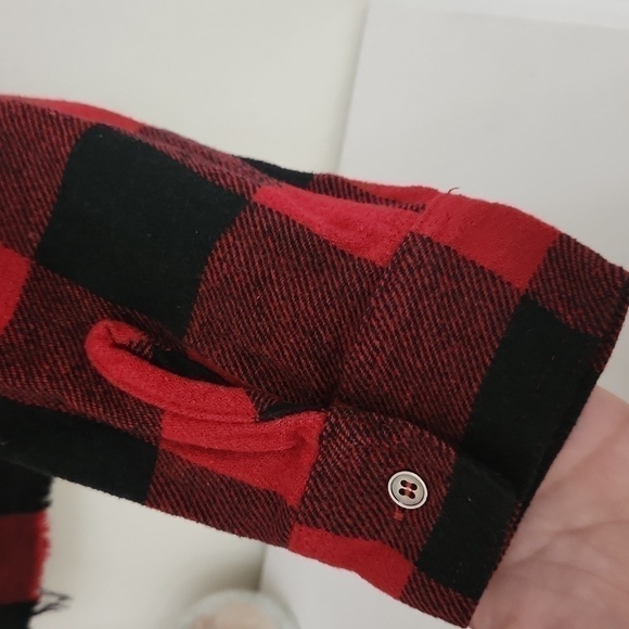 House of Chic Crop Shacket Retro Rockabilly Gingham Distressed Goth Flannel - Picture 5 of 10